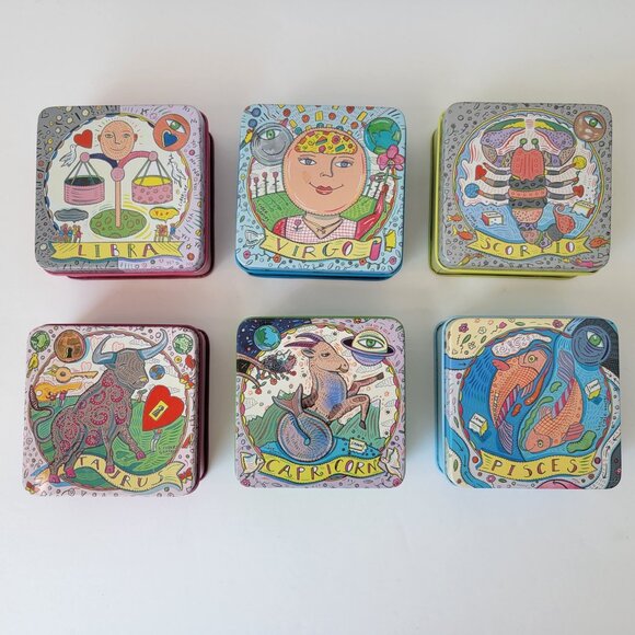 The Zodiac Collection Pre De Provence Tins 3.5 oz Set of 6 WITHOUT SOAP - Picture 1 of 10